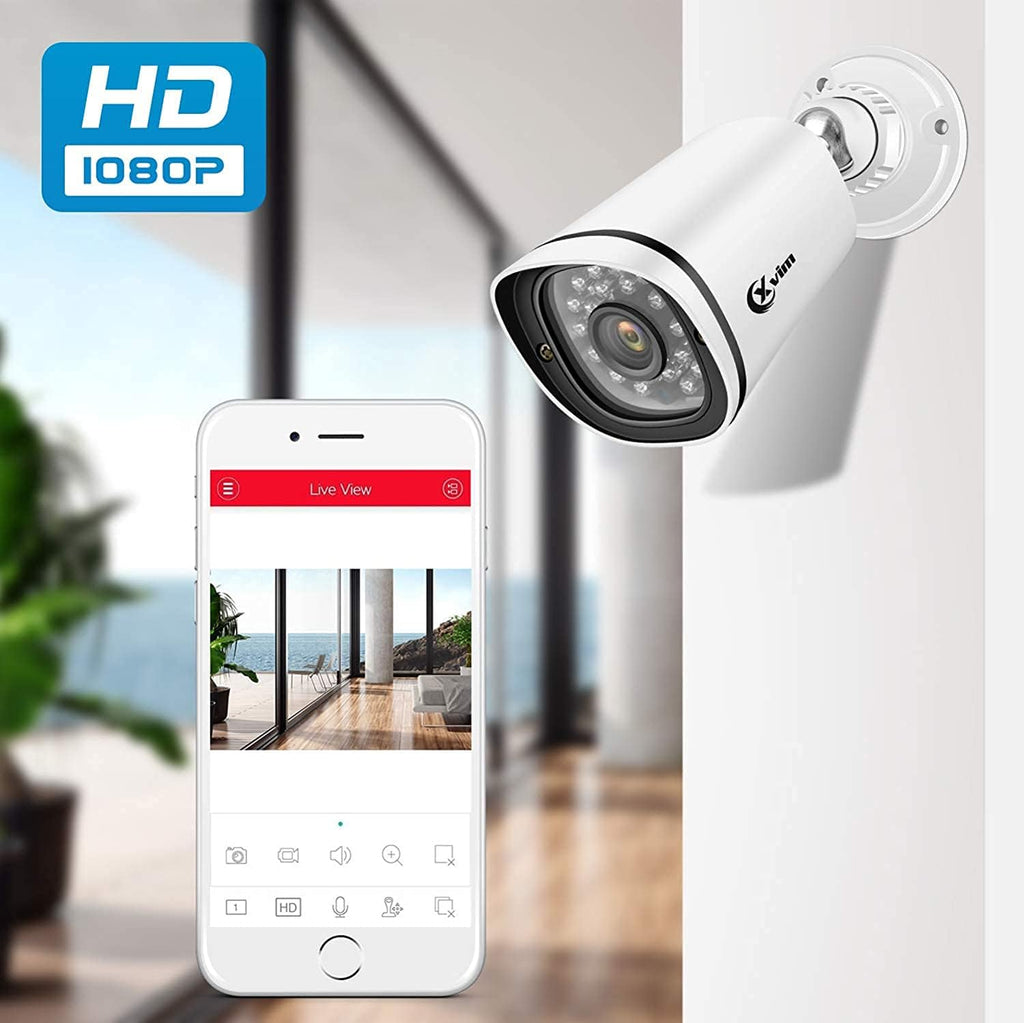 H.265 2MP + 4CH 1080P HD DVR Security Cameras Wireless Indoor Outdoor with 1TB Hdd,Camera Needs to Be Plugged in 4PCS 1080P Wireless Cameras ,Waterproof Security Camera System,100Ft Night Vision,Easy Remote Access