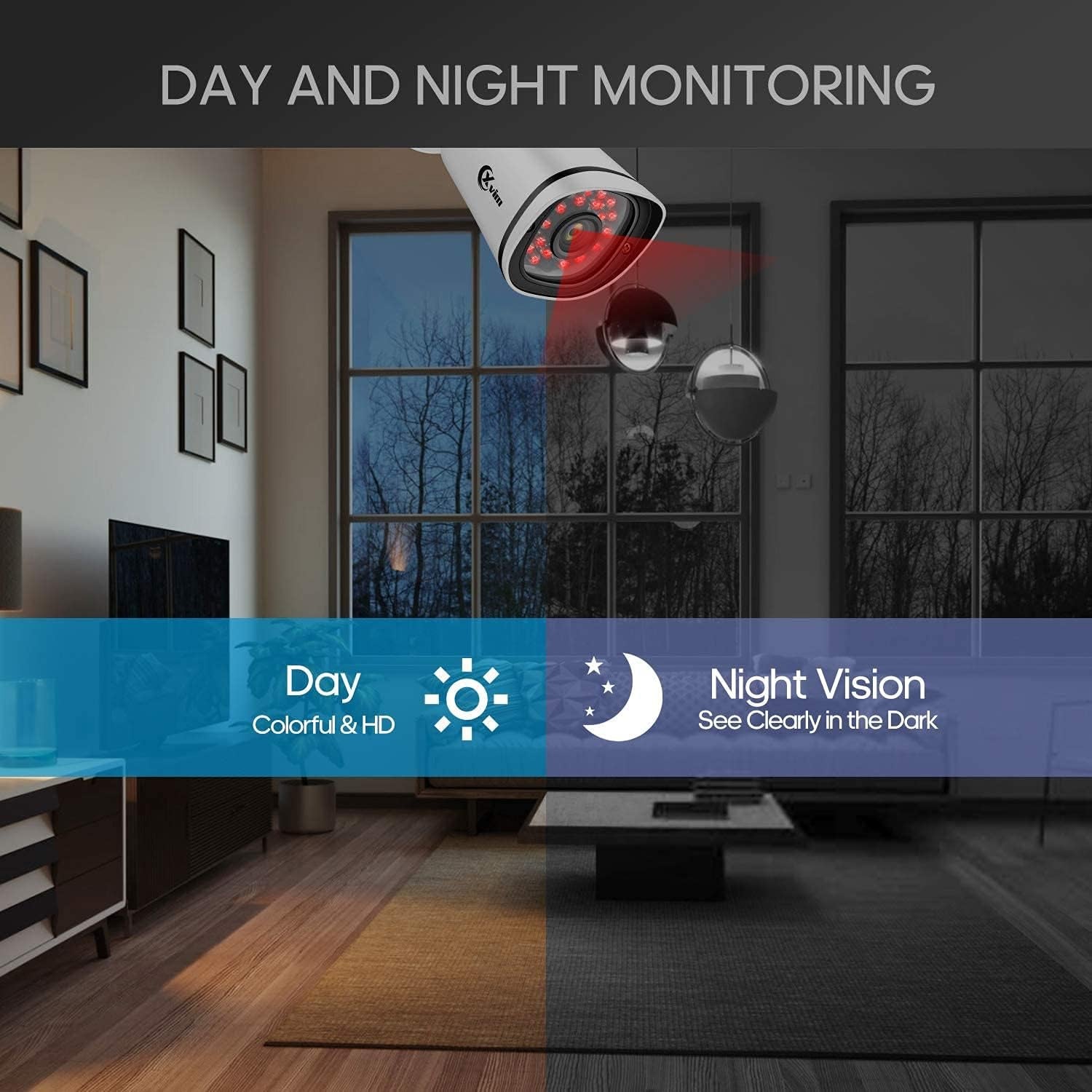 H.265 2MP + 4CH 1080P HD DVR Security Cameras Wireless Indoor Outdoor with 1TB Hdd,Camera Needs to Be Plugged in 4PCS 1080P Wireless Cameras ,Waterproof Security Camera System,100Ft Night Vision,Easy Remote Access