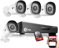 H.265 2MP + 4CH 1080P HD DVR Security Cameras Wireless Indoor Outdoor with 1TB Hdd,Camera Needs to Be Plugged in 4PCS 1080P Wireless Cameras ,Waterproof Security Camera System,100Ft Night Vision,Easy Remote Access